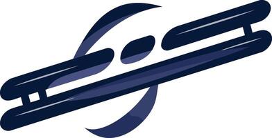 Abstract Design with a Crescent and Double Line vector