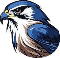 A fierce and powerful falcon, depicted in a dynamic pose with sharp, piercing eyes vector