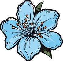 A beautiful blue flower with a green leaf, perfect for adding a touch of nature to your designs vector