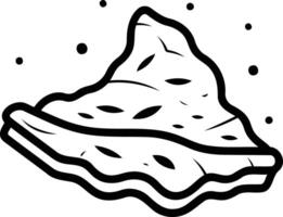A simple line drawing of a slice of watermelon, perfect for illustrations, food blogs, or summer themed designs vector
