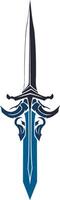 A stylized, abstract dagger design in blue and black, perfect for branding, logos, or gaming elements vector
