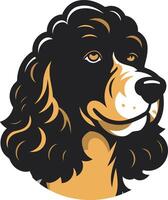 A charming, stylized illustration of a cocker spaniel with a friendly expression vector