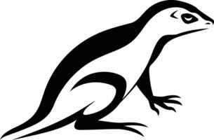 Stylized black and white lizard silhouette, perfect for logo design, branding, or tattoo inspiration vector