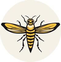 A bold and stylish illustration of a bee, perfect for branding, logos, and designs that require a touch of nature and industriousness vector