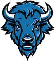 A powerful blue buffalo head mascot design, perfect for sports teams, brands, or organizations seeking a strong and enduring symbol vector