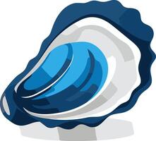 Simple and modern blue oyster shell design, ideal for branding or logo use vector