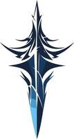 Abstract, stylized sword logo, perfect for gaming, tech, or security companies vector