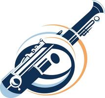 Stylized Oboe with Circular Design vector