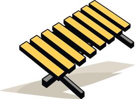 A simple, isometric illustration of a wooden xylophone, perfect for educational materials, music-related projects, or children's books vector