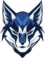 Abstract Blue Wolf Mascot Logo vector