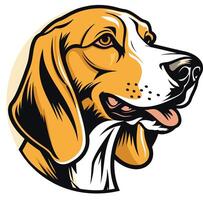 Beagle Dog Portrait with a Happy Expression vector