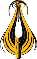 Abstract Teardrop Design with Yellow and Black vector
