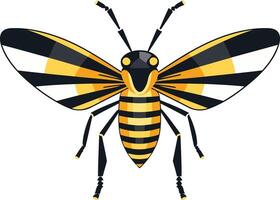 A stylized bee with bold black and yellow stripes, perfect for branding or design projects that need a touch of nature and energy vector