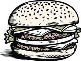 Double Cheeseburger Illustration vector