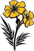 Simple and elegant yellow flower illustration, perfect for branding, logos, and design projects vector