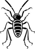 Black and white illustration of a beetle, perfect for logos, branding, or any project that requires a nature-inspired design vector