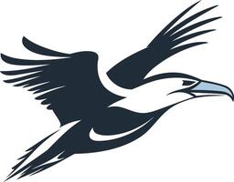 A stylized silhouette of a bird in flight, capturing a sense of freedom and speed vector