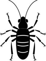 A simple, bold silhouette of a beetle, perfect for creating illustrations, designs, and logos related to insects, nature, and the environment vector