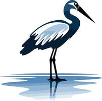 Stylish blue heron illustration with reflection, perfect for nature themed designs vector