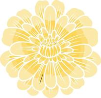 Simple and elegant yellow flower illustration, perfect for branding, design projects, or as a decorative element vector
