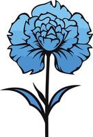 A simple, elegant blue carnation flower illustration, perfect for adding a touch of nature to your designs vector
