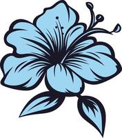 A simple, elegant blue hibiscus flower, perfect for branding, logos, or adding a touch of tropical beauty to your designs vector