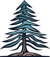 A stylized evergreen tree with a minimalist design, perfect for branding or logo use vector