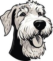 A friendly, cartoon-style illustration of a wirehaired pointing griffon dog vector