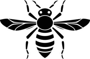 A simple yet striking silhouette of a bee, perfect for designs needing a bold, symbolic insect vector