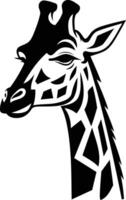 A bold, graphic silhouette of a giraffe's head, perfect for branding, logos, and designs with a wild and elegant feel vector