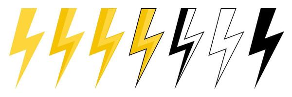 Lightning Bolts in Different Colors vector