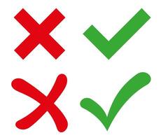 Red X and Green Check Mark Icons vector