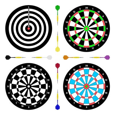 Dartboards and Colorful Darts Set