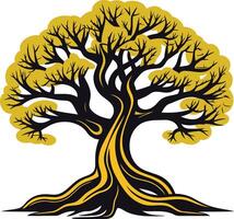 Golden Tree with Deep Roots vector