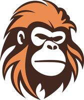 A fierce and stylized illustration of a gorilla head, perfect for a powerful brand logo or mascot vector