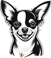 Smiling Black and White Chihuahua vector