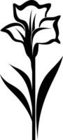 Simple yet elegant silhouette of a single lily flower vector