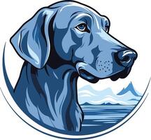 Blue German Shorthaired Pointer Profile vector