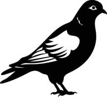 A simple, bold silhouette of a dove in black and white, perfect for adding a touch of peace and elegance to your design projects vector