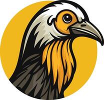 A bold and captivating illustration of a bird's head, perfect for logos, branding, and design projects vector