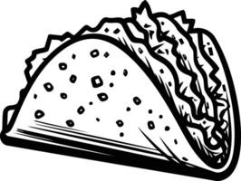 A simple black and white illustration of a taco, perfect for adding a touch of mexican flair to your designs vector