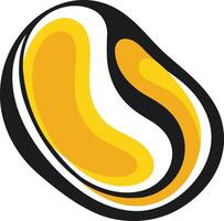 Abstract, organic logo design with a yellow and black color scheme, perfect for a modern and minimalist brand vector