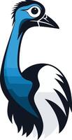 A stylized, blue and black emu logo, perfect for branding or design projects that need a touch of australian flair vector