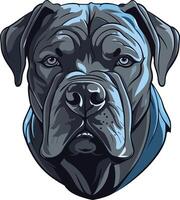 Close-up portrait of a powerful, loyal, and protective cane corso dog breed, ideal for dog lovers, breeders, and those seeking a strong and confident image vector