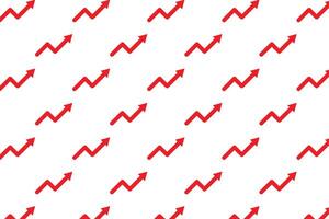 Red trending arrow pattern on white background . Trending arrow background . illustration vector