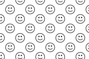 Smile face pattern . Pattern with smiling face on white background . Smile face background . illustration vector