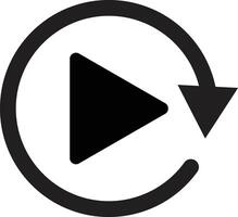 Replay icon isolated on white background . Replay button icon vector
