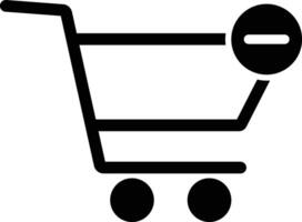 Remove from shopping cart icon in trendy style . Shopping cart with minus icon vector