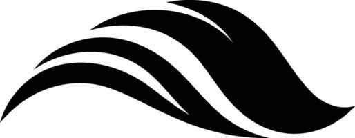 Abstract black and white logo design featuring a curved, wave-like shape vector
