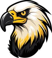 Powerful bald eagle head with intense gaze, perfect for branding, logos, and designs vector